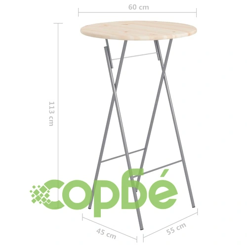 Сгъваеми бар маси, 6 бр, 60х113 см, стомана и естествен бор ➤ топ цена ➤ sorbe.bg