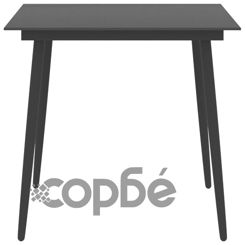 Градински трапезен комплект, 5 части, черен ➤ топ цена ➤ sorbe.bg
