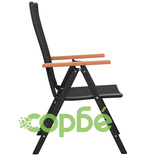 Градински трапезен комплект, 5 части, черно и кафяво ➤ топ цена ➤ sorbe.bg