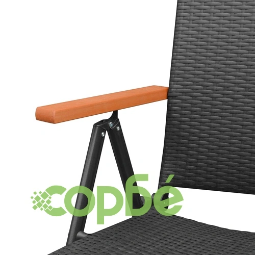 Градински трапезен комплект, 5 части, черно и кафяво ➤ топ цена ➤ sorbe.bg