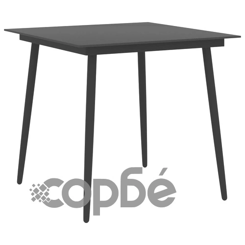 Градински трапезен комплект, 5 части, черно и кафяво ➤ топ цена ➤ sorbe.bg