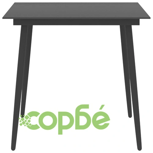 Градински трапезен комплект, 5 части, черно и кафяво ➤ топ цена ➤ sorbe.bg