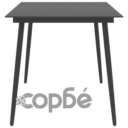 Градински трапезен комплект, 7 части, черно и кафяво ➤ топ цена ➤ sorbe.bg