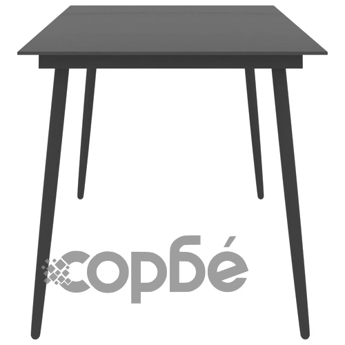 Градински трапезен комплект, 9 части, черно и кафяво ➤ топ цена ➤ sorbe.bg