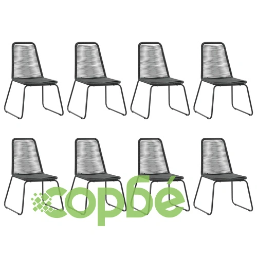 Градински трапезен комплект, 9 части, PVC ратан, черен ➤ топ цена ➤ sorbe.bg