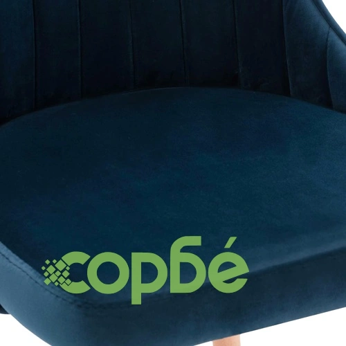 Трапезни столове, 6 бр, сини, кадифе ➤ топ цена ➤ sorbe.bg