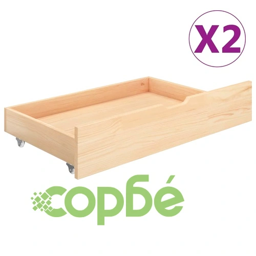 Рамка за легло с 2 чекмеджета, бор масив, 140х200 см ➤ топ цена ➤ sorbe.bg