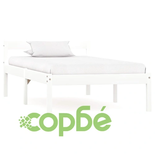 Рамка за легло с 2 чекмеджета, бяла, бор масив, 100x200 см ➤ топ цена ➤ sorbe.bg