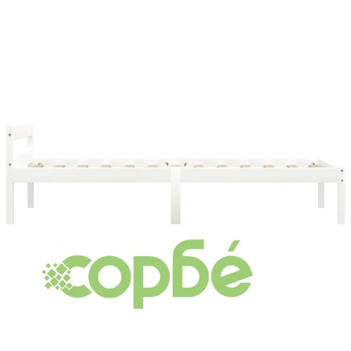 Рамка за легло с 2 чекмеджета, бяла, бор масив, 100x200 см ➤ топ цена ➤ sorbe.bg