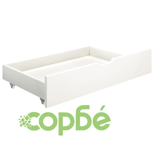 Рамка за легло с 2 чекмеджета, бяла, бор масив, 100x200 см ➤ топ цена ➤ sorbe.bg