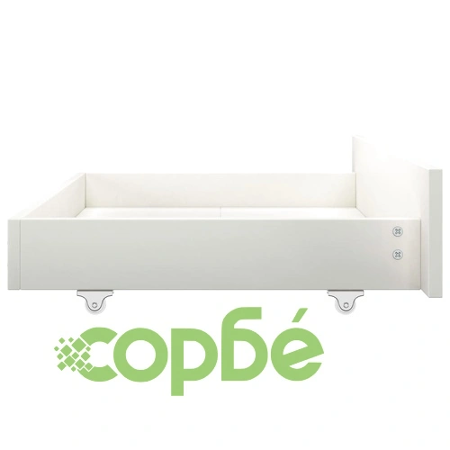 Рамка за легло с 2 чекмеджета, бяла, бор масив, 120x200 см ➤ топ цена ➤ sorbe.bg