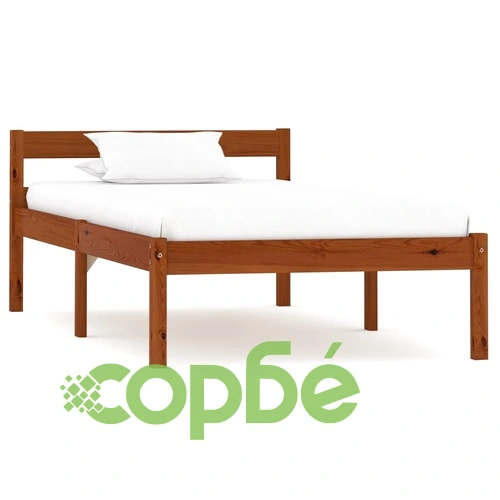 Рамка за легло с 2 чекмеджета меденокафява бор масив 90x200 см ➤ топ цена ➤ sorbe.bg