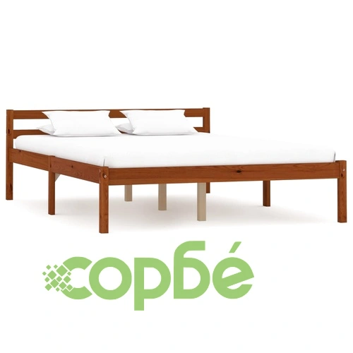 Рамка за легло с 2 чекмеджета меденокафява бор масив 120x200 см ➤ топ цена ➤ sorbe.bg