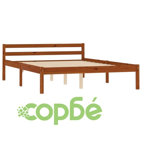 Рамка за легло с 2 чекмеджета меденокафява бор масив 140x200 см ➤ топ цена ➤ sorbe.bg