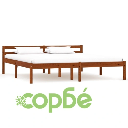 Рамка за легло с 2 чекмеджета меденокафява бор масив 160x200 см ➤ топ цена ➤ sorbe.bg