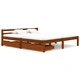 Рамка за легло с 2 чекмеджета меденокафява бор масив 180x200 см