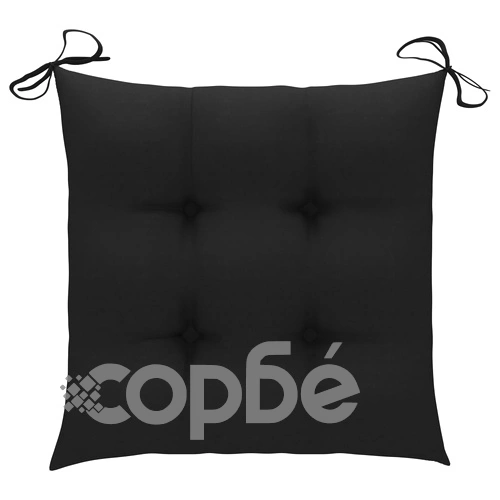 Градински столове с възглавници, 2 бр, тик масив и стомана ➤ топ цена ➤ sorbe.bg