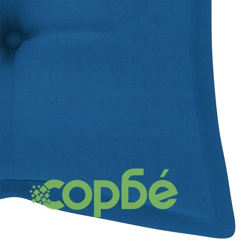 Пейка Батавия със синя възглавница, 120 см, тик масив ➤ топ цена ➤ sorbe.bg