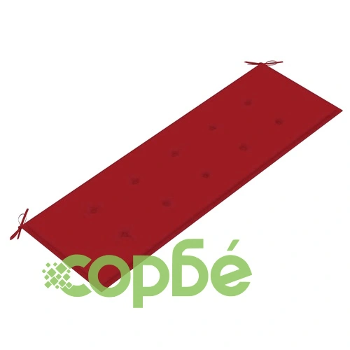 Пейка Батавия с червена възглавница, 150 см, тик масив ➤ топ цена ➤ sorbe.bg
