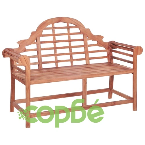 Градинска пейка с кралскосиньо шалте, 120 см, тик масив ➤ топ цена ➤ sorbe.bg