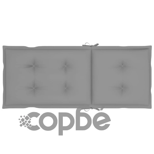 Градински стол със сиви възглавници, тиково дърво масив ➤ топ цена ➤ sorbe.bg