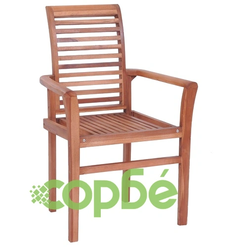 Трапезни столове, 4 бр, със сини възглавници, тик масив ➤ топ цена ➤ sorbe.bg