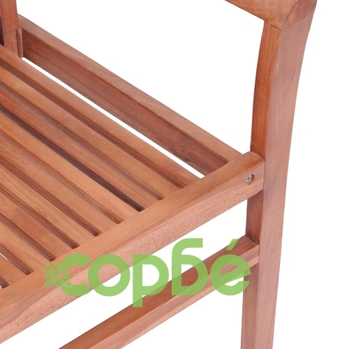 Трапезни столове, 4 бр, със сини възглавници, тик масив ➤ топ цена ➤ sorbe.bg