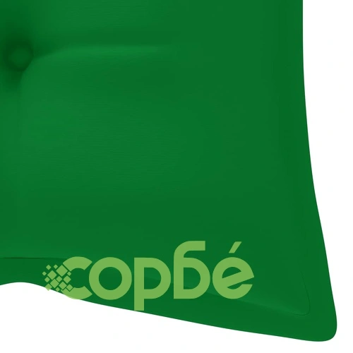 Градинска пейка със зелено шалте, 120 см, тик масив ➤ топ цена ➤ sorbe.bg