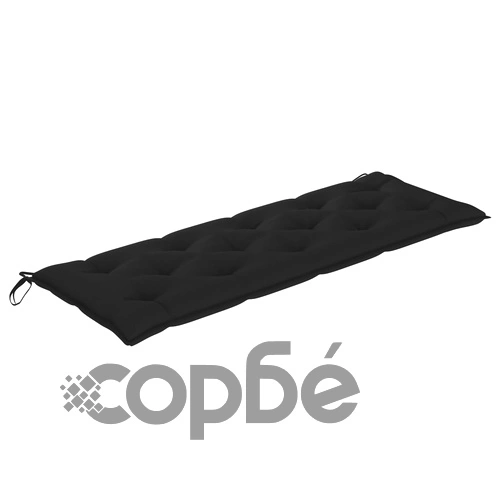 Градинска пейка с черно шалте, 150 см, тик масив ➤ топ цена ➤ sorbe.bg