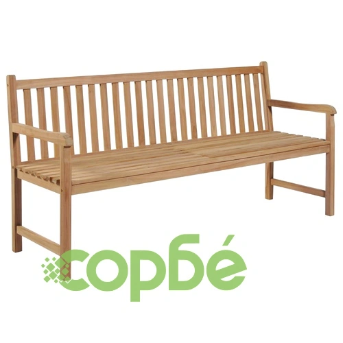 Градинска пейка със зелено шалте, 175 см, тик масив ➤ топ цена ➤ sorbe.bg