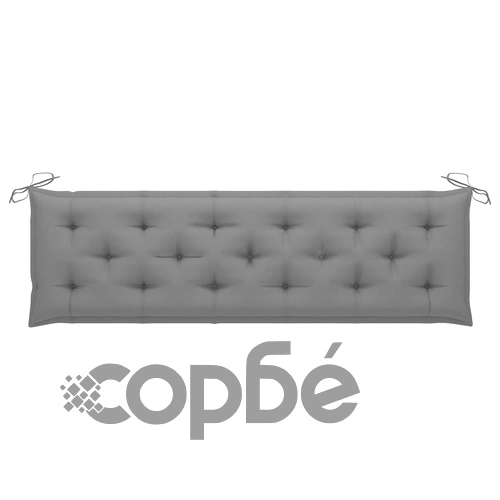 Градинска пейка със сиво шалте, 175 см, тик масив ➤ топ цена ➤ sorbe.bg
