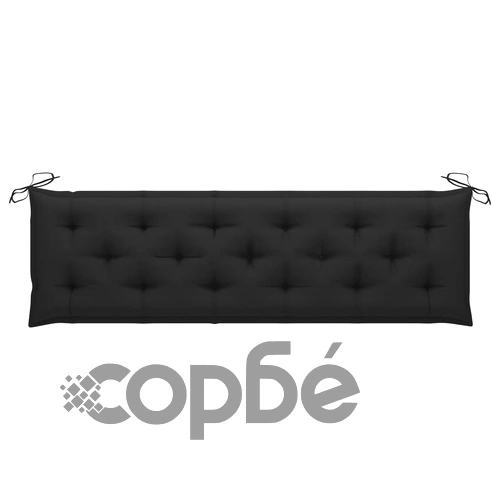 Градинска пейка с черно шалте, 175 см, тик масив ➤ топ цена ➤ sorbe.bg