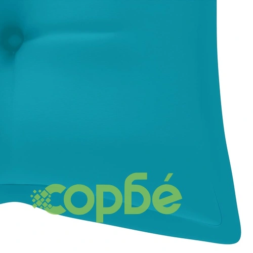 Стифираща градинска пейка с възглавница, 128,5 см, тик масив ➤ топ цена ➤ sorbe.bg