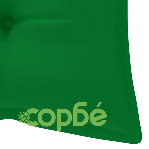 Стифираща градинска пейка с възглавница, 128,5 см, тик масив ➤ топ цена ➤ sorbe.bg