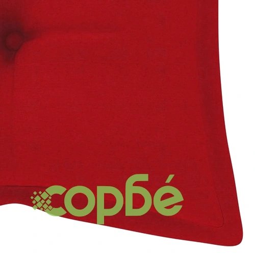 Стифираща градинска пейка с възглавница, 128,5 см, тик масив ➤ топ цена ➤ sorbe.bg