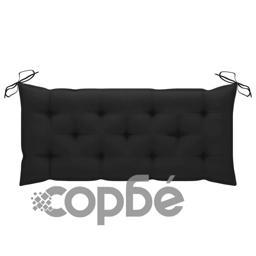 Стифираща градинска пейка с възглавница, 128,5 см, тик масив ➤ топ цена ➤ sorbe.bg
