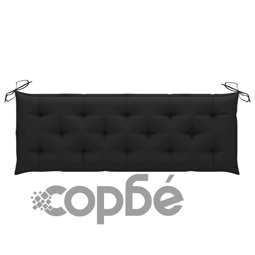 Стифираща градинска пейка с възглавница, 159 см, тик масив ➤ топ цена ➤ sorbe.bg