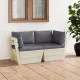 Градински 2-местен палетен диван възглавници импрегниран смърч