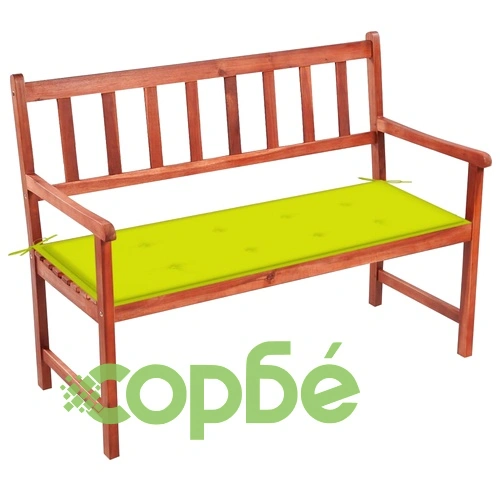 Градинска пейка с възглавница, 120 cм, акация масив ➤ топ цена ➤ sorbe.bg