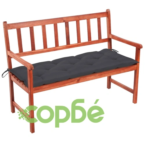 Градинска пейка с възглавница, 120 cм, акация масив ➤ топ цена ➤ sorbe.bg