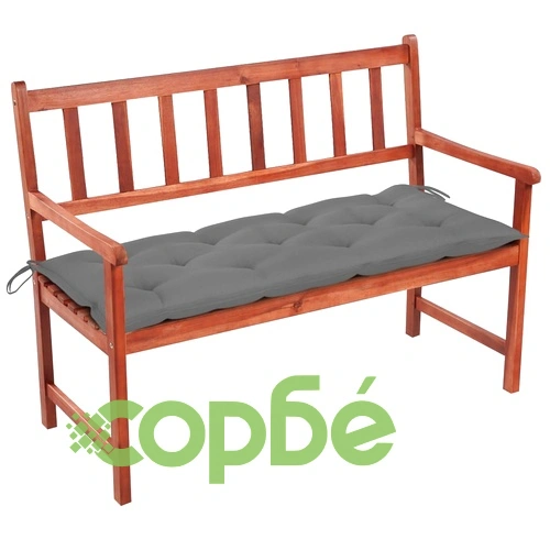 Градинска пейка с възглавница, 120 cм, акация масив ➤ топ цена ➤ sorbe.bg
