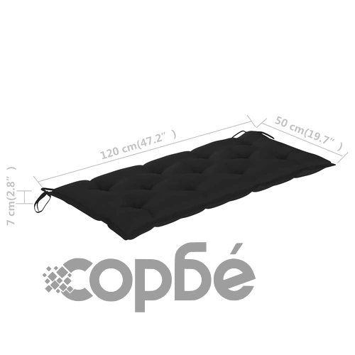 Градинска пейка с възглавница, 120 cм, акация масив ➤ топ цена ➤ sorbe.bg