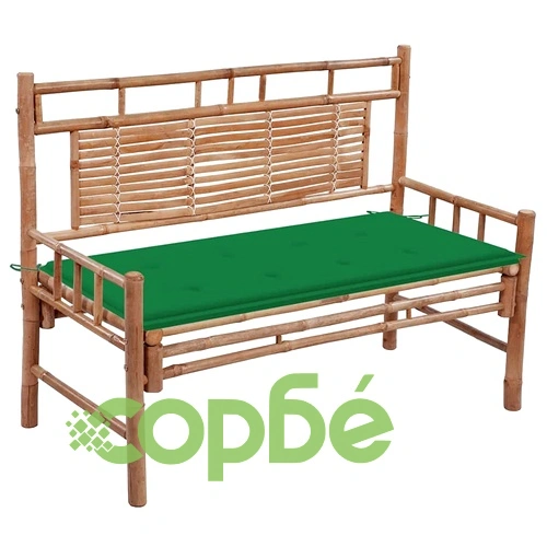 Градинска пейка с шалте, 120 см, бамбук ➤ топ цена ➤ sorbe.bg