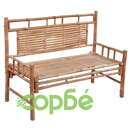 Градинска пейка с шалте, 120 см, бамбук ➤ топ цена ➤ sorbe.bg