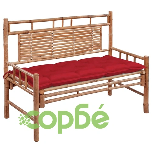 Градинска пейка с шалте, 120 см, бамбук ➤ топ цена ➤ sorbe.bg