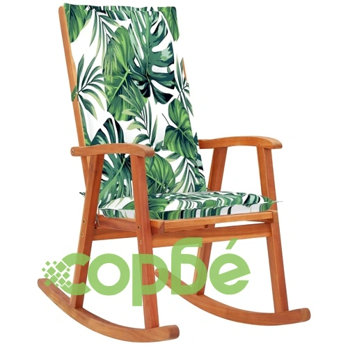 Люлеещ се стол с възглавници, акациево дърво масив ➤ топ цена ➤ sorbe.bg