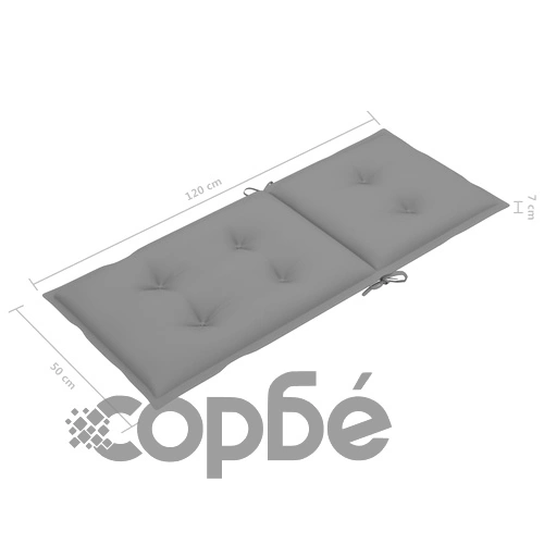 Люлеещ се стол с възглавници, сив, акациево дърво масив ➤ топ цена ➤ sorbe.bg