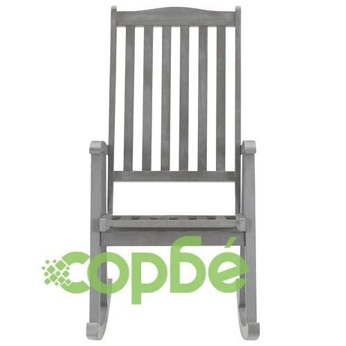 Люлеещ се стол с възглавници, сив, акациево дърво масив ➤ топ цена ➤ sorbe.bg