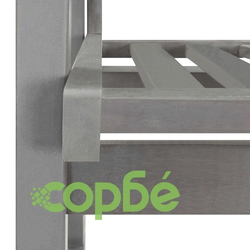 Люлеещ се стол с възглавници, сив, акациево дърво масив ➤ топ цена ➤ sorbe.bg