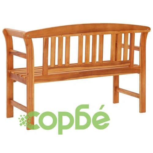 Градинска пейка с възглавница, 120 cм, акация масив ➤ топ цена ➤ sorbe.bg